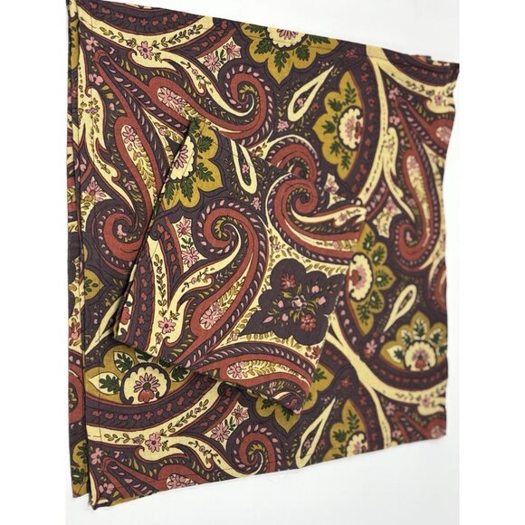 April Cornell Set Of Four Paisley Eggplant Red Square Cloth Cotton Napkins - Picture 9 of 10